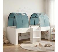 LoogCape Lit avec tunnel - 3 pièces - Blanc et bleu clair - En bois - Lit double - Lit simple - Lit mezzanine pour chambre à coucher