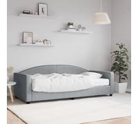 LoogCape Lit de jour, gris clair, 90 x 190 cm, housse en tissu, canapé-lit 2 en 1, pour chambre d'amis, cadre de lit robuste, en bois et métal, meuble polyvalent