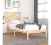 LoogCape Lit en bois de pin massif 90 x 190 cm, bois de pin non traité, cadre de lit robuste, lit simple pour chambre à coucher, lit à plateforme stable, 3 pieds simple
