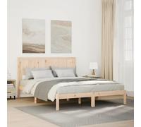 LoogCape Lit en bois massif extra long, en pin non traité, 140 x 220 cm, cadre de lit robuste avec sommier à lattes, meuble de chambre à coucher, grand confort