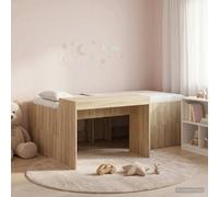 LoogCape Lit mezzanine avec bureau pour enfants en chêne Sonoma - 80 x 200 cm - Cadre de lit solide avec espace de travail intégré pour chambre d'enfant moderne - Idéal pour apprendre et se détendre
