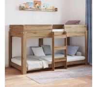 LoogCape Lit superposé pour enfant en chêne Artisan, 90 x 190 cm, lit peu encombrant avec espace de rangement pour chambre d'enfant, matériau en bois solide, design moderne, sommier à lattes et kit de