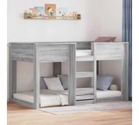 LoogCape Lit superposé pour enfant gris sonoma 90 x 190 cm en bois peu encombrant avec lattes de sécurité pour chambre d'enfant, bois stable, aspect moderne, nettoyage facile, kit de montage inclus