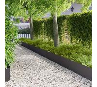 LoogCape Lot de 10 bordures de pelouse - 100 x 30 cm - En acier noir - Résistantes aux intempéries - Flexibles - Pour chemins de jardin et bordures de parterres - Système d'emboîtement robuste - Bord