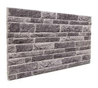 LoogCape Lot de 10 panneaux muraux anthracite - 100 x 50 cm - En mousse EPS - Pour décoration intérieure - Aspect pierre - Auto-adhésifs - Facile à monter - Pour salon, chambre à coucher, couloir