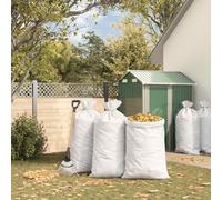 LoogCape Lot de 10 sacs tissés - Blanc - 80 x 125 cm - En polypropylène - Résistant aux intempéries - Durable - Système de stockage et de transport pour industrie, atelier, jardin, métal, armoire