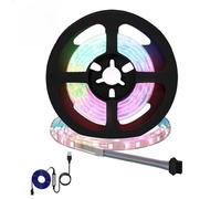 LoogCape Lot de 12 bandes LED noires transparentes - 1200 mm - Source d'alimentation USB - Intensité variable - Durable - Éclairage intérieur flexible pour salon, chambre à coucher, balcon, fête, Noël