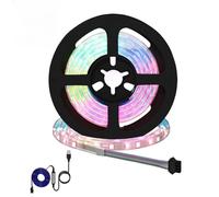 LoogCape Lot de 12 bandes LED noires transparentes - 900 mm - Source d'alimentation USB - Design moderne pour l'intérieur - Flexible - Changement de couleur - Éclairage décoratif pour salon, chambre à