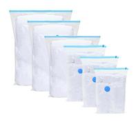 LoogCape Lot de 15 sacs de rangement sous vide - Transparent - Bleu - 130 x 100 cm - Imperméable - Résistant aux taches - Pliable - Idéal pour les vêtements, la literie, les coussins, l'espace de