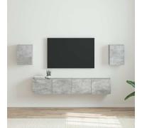 LoogCape Lot de 2 armoires murales aspect béton 30 x 31 x 40 cm Matériau bois Montage mural Design peu encombrant pour salon