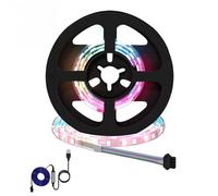LoogCape Lot de 2 bandes LED noires transparentes 350 mm avec alimentation USB pour l'intérieur, flexibles, changement de couleur, durable, design moderne, pour salon, chambre à coucher, fête
