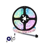 LoogCape Lot de 2 bandes lumineuses LED - Noir transparent - 2300 mm - Flexible - Éclairage intérieur - Source d'alimentation USB - Changement de couleur - Design moderne