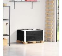 LoogCape Lot de 2 cadres pour palettes - Noir - 80 x 60 cm - En pin massif - Empilables - Pliable - Pour le stockage, le transport, l'industrie et la logistique