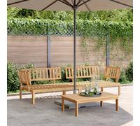 LoogCape Lot de 2 canapés d'angle de jardin en bois d'acacia massif, traité à l'huile, design robuste pour des espaces de salon d'extérieur confortables sur la terrasse et le balcon