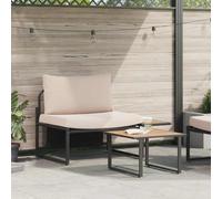 LoogCape Lot de 2 canapés de jardin en acier taupe - Meuble d'extérieur robuste pour balcon et terrasse - Design résistant aux intempéries avec bois d'acacia - Idéal pour les heures de détente en