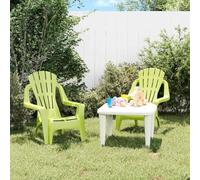 LoogCape Lot de 2 chaises de Jardin pour Enfants Vertes en polypropylène avec Texture Bois, Dimensions 37x34x44 cm, siège 25x22 cm, idéal pour terrasse, Patio ou extérieur, pour Enfants 1-3 Ans