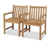 LoogCape Lot de 2 chaises d'extérieur en Bois Dur de Teck Massif avec Finition à l’Eau, Dimensions 58 x 60 x 90 cm, idéale pour Jardin, terrasse ou Patio, résistantes aux intempéries