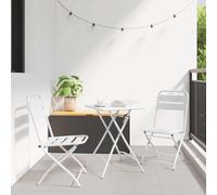 LoogCape Lot de 2 chaises pliantes de jardin blanches en acier revêtu par pulvérisation - 42 x 52 x 82 cm - Pliables et empilables - Pour balcon, terrasse, jardin - Avec dossier et accoudoirs