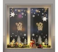 LoogCape Lot de 2 éclairages de Noël - Silhouette de Père Noël - 35 LED - Blanc chaud - Pour décorations festives intérieures et extérieures