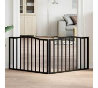 LoogCape Lot de 2 grilles pliables pour chien - Noir - 160 cm - En bois de peuplier - Clôture de séparation portable pour l'intérieur et l'extérieur - Protection sûre pour chiens de petite et moyenne