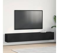 LoogCape Lot de 2 meubles TV modernes - Noir - 100 x 30 x 30 cm - Matériau du bois - Design mural pour salon - Minimaliste - Élégant et durable