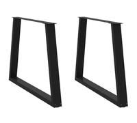 LoogCape Lot de 2 pieds de table à manger en forme de V en acier revêtu par pulvérisation - 100 x 72-73,3 cm - Hauteur réglable - Avec protection de sol - Pour table à manger, bureau et meubles à