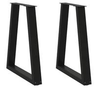 LoogCape Lot de 2 pieds de table à manger en forme de V - En acier revêtu par pulvérisation - 50 x 72 x 73,3 cm - Hauteur réglable - Pour table à manger, bureau, bricolage - Montage de meubles