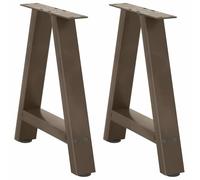 LoogCape Lot de 2 pieds de table basse en forme de A - En acier revêtu par pulvérisation - 50 x 42-43 cm - Réglable en hauteur - Avec protection de sol et accessoires de montage pour table basse