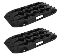 LoogCape Lot de 2 plaques de traction noires 57,5 x 30,5 x 5,5 cm avec nylon renforcé, capacité de charge de 10 tonnes, dents antidérapantes, légères, transportables, compatibles avec la plupart des