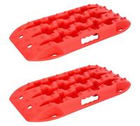LoogCape Lot de 2 plaques de traction rouges 57,5 x 30,5 x 5,5 cm avec nylon renforcé, poignées pratiques, charge de 10 tonnes, design flexible pour tout-terrain, convient pour les situations
