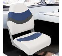LoogCape Lot de 2 sièges de bateau avec dossier pliable, chaise en PVC PU imperméable pour voilier Jolle Yacht Catamaran Trimaran Cadre en aluminium durable