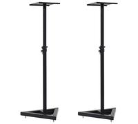 LoogCape Lot de 2 supports de haut-parleur pour moniteur de studio - En acier noir - Réglable en hauteur - Inclinable - Rotatif - Stable - Pour home cinéma, studio, salon, projet ou studio mobile