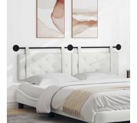 LoogCape Lot de 2 têtes de lit à suspendre, en cuir synthétique blanc, rembourrée, avec matelassage à boutons, montage mural, 190 x 55 cm, avec accessoires métalliques, panneau mural polyvalent pour