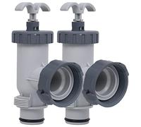 LoogCape Lot de 2 valves à piston de piscine pour piscine hors sol, raccord de tuyau de 38 mm et filetage de 59 mm, contrôle du débit d'eau, convient pour piscines Intex et Bestway, entretien facile