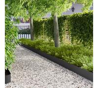 LoogCape Lot de 20 bordures de pelouse 103 x 20 cm en acier noir avec construction en acier robuste résistant aux intempéries, systèmes d'emboîtement flexibles, idéal pour bordure de parterre