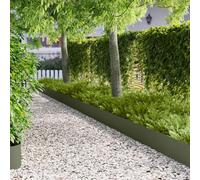 LoogCape Lot de 20 bordures de pelouse - 103 x 25 cm - En acier - Vert olive - Résistantes aux intempéries - Flexibles - À clipser - Antirouille - Mallable - Idéal pour les parterres, chemins
