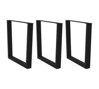LoogCape Lot de 3 pieds de table à manger en forme de V en acier noir avec nivellement réglable en hauteur, pour socle, pied de support de rechange, montage à monter soi-même, vis M5