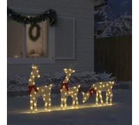 LoogCape Lot de 3 rennes LED avec 90 LED blanc chaud - Décoration de Noël pour l'intérieur et l'extérieur - Guirlande lumineuse résistante aux intempéries avec 8 effets - Alimentation USB - Pour