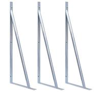 LoogCape Lot de 3 supports de poteau de clôture galvanisés pour fixation de clôture de jardin, supports en acier robuste pour WPC, tapis à double barre, clôtures en bois et métal, pièces de fixation