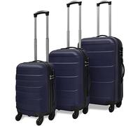 LoogCape Lot de 3 valises rigides bleues 45,5/55/66 cm, légères, robustes, étanches, serrure TSA, valises de voyage pour vacances, affaires et voyages en avion
