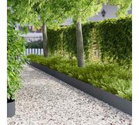 LoogCape Lot de 30 bordures de pelouse - 100 x 25 cm - En acier anthracite - Résistant aux intempéries - Flexible - Bordure de jardin - Système d'emboîtement robuste pour parterres, chemins et