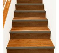 LoogCape Lot de 30 profilés de nez d'escalier en aluminium marron - 67 x 3,5 x 3 cm - Pour escalier intérieur, escalier gain de place, rampe, escalier pliant, grenier