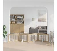 LoogCape Lot de 4 niches pliantes pour chien avec supports - Chêne Sonoma - 401 cm - Résistant aux intempéries - Portable et pliable - Pour l'intérieur et l'extérieur - Élevage sûr des animaux dans