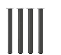 LoogCape Lot de 4 pieds de table de bar en acier revêtu par pulvérisation - Anthracite - 90-92 cm - 80 x 80 x 1,2 mm - Avec pied de support réglable en hauteur - Montage pour table basse ou bureau