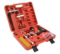 LoogCape Lot de 42 outils de débosselage avec boîte de rangement pour réparation de véhicules, débosselage, montage et entretien, clé à molette, pince, marteau, mallette