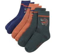 LoogCape Lot de 5 paires de chaussettes pour enfant - Taille EU 30-34 - Multicolore - Motif chien - Talons renforcés - Bout des pieds - Respirantes - Chaudes - Durable - Convient pour les enfants de 8