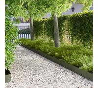 LoogCape Lot de 50 bordures de pelouse - 100 x 20 cm - En acier - Vert olive - Résistantes aux intempéries - Bordure de jardin flexible - Idéal pour les parterres de fleurs, les chemins et les