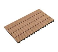 LoogCape Lot de 6 dalles de terrasse marron 60 x 30 cm WPC durables pour l'intérieur et l'extérieur Montage facile d'entretien pour jardin, balcon, terrasse et pièces de vie