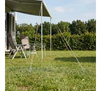 LoogCape Lot de 6 piquets d'ancrage au sol argentés Ø 10 x 40 cm en métal galvanisé résistant aux intempéries pour clôture de jardin, tonnelle, séchoir à linge, parasol, poteaux en bois, carport et