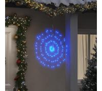 LoogCape Lot de 8 éclairages de Noël - Feu d'artifice - Bleu - 140 LED - IP44 - Fonctionnement à piles avec minuterie - Étanche - Pour jardin, balcon, intérieur et extérieur, décoration de fête